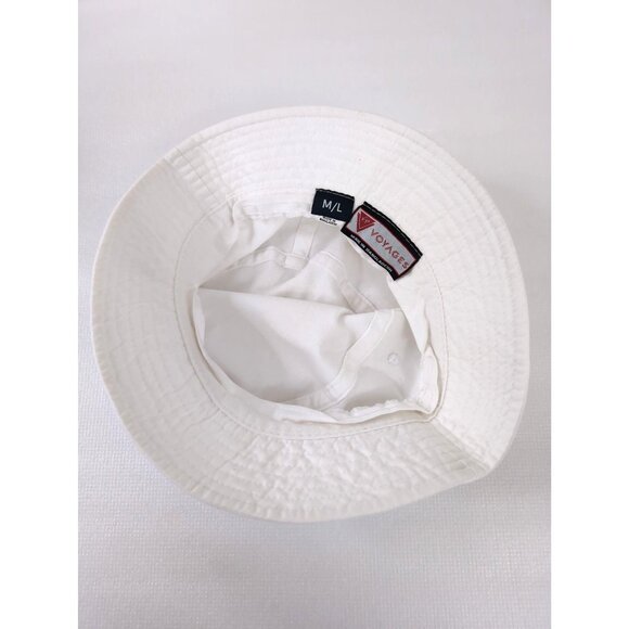 Virgin Voyages Bucket Hat M/L White Logo Cotton Cruise Vacation Beach - Picture 5 of 9